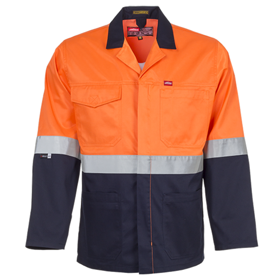 Navy / Orange Reflective Jacket 65/35 cotton